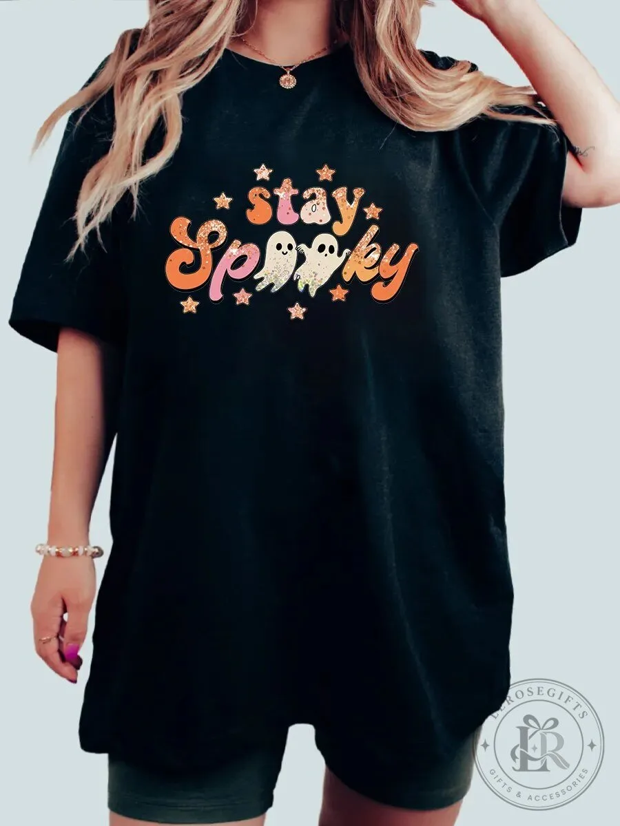 Stay Spooky Halloween Ghosts Retro Spooky Season T-Shirt