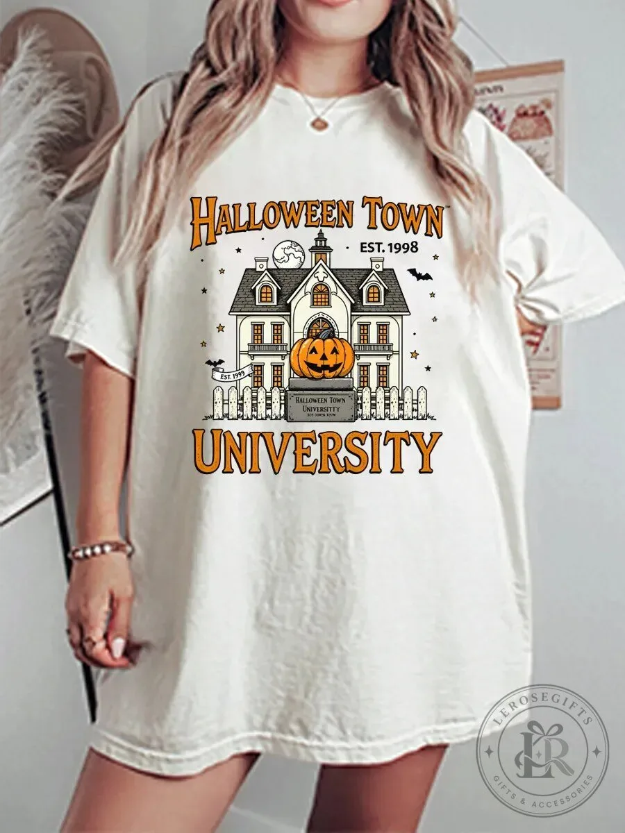 Halloween Town University Graphic Tee, Vintage Spooky Halloween T-Shirt