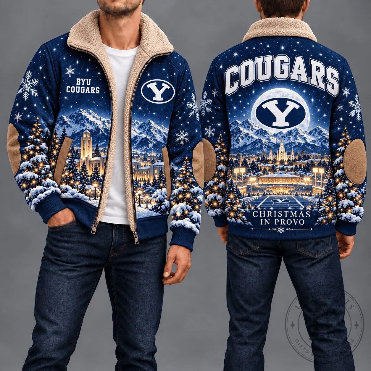 Brigham Young University Cougars Christmas in Provo Sherpa Lined Jacket