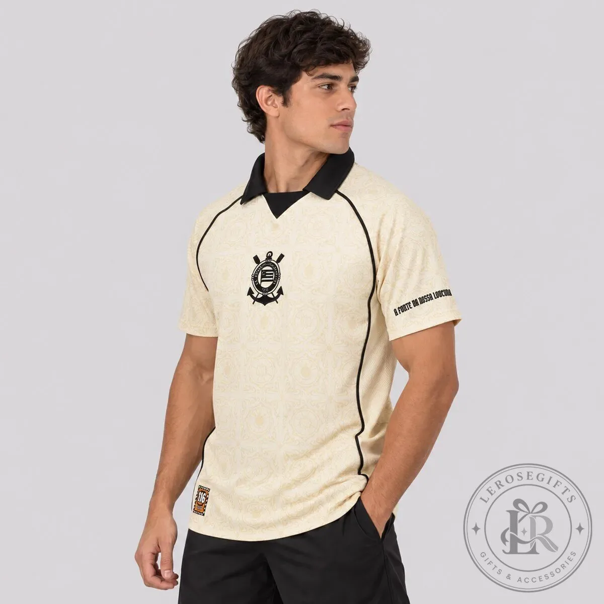 Corinthians 116 Years Beige Player Edition Polo Shirt