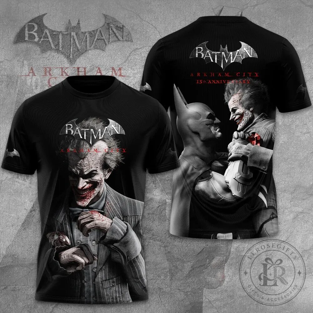 Batman Arkham City Joker and Batman 15th Anniversary Graphic T-Shirt