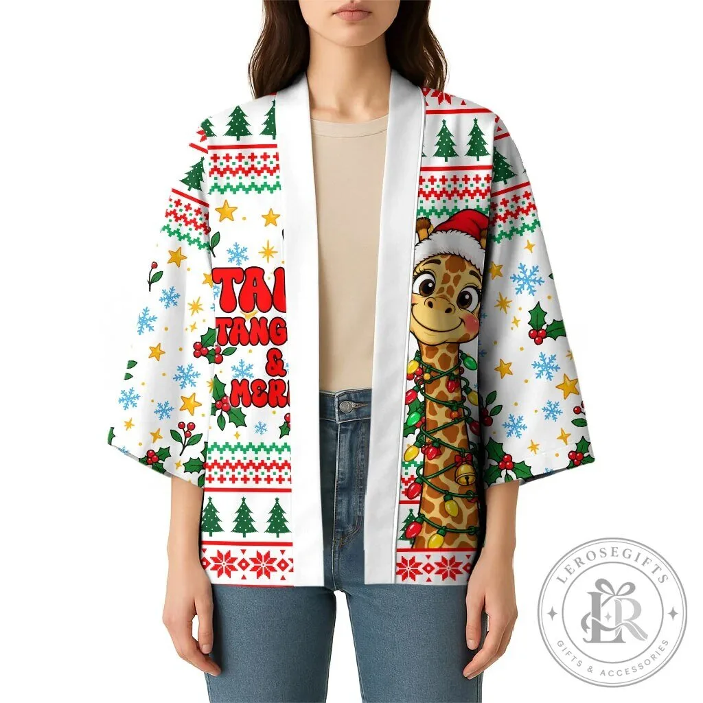 Christmas Giraffe Tangled in Lights Kimono Cardigan 12 Christmas Giraffe Tangled in Lights Kimono Cardigan