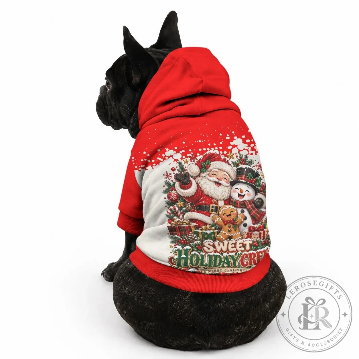 Christmas Santa Snowman Gingerbread Holiday Pet Dog Hoodie Apparel 8 Christmas Santa Snowman Gingerbread Holiday Pet Dog Hoodie Apparel