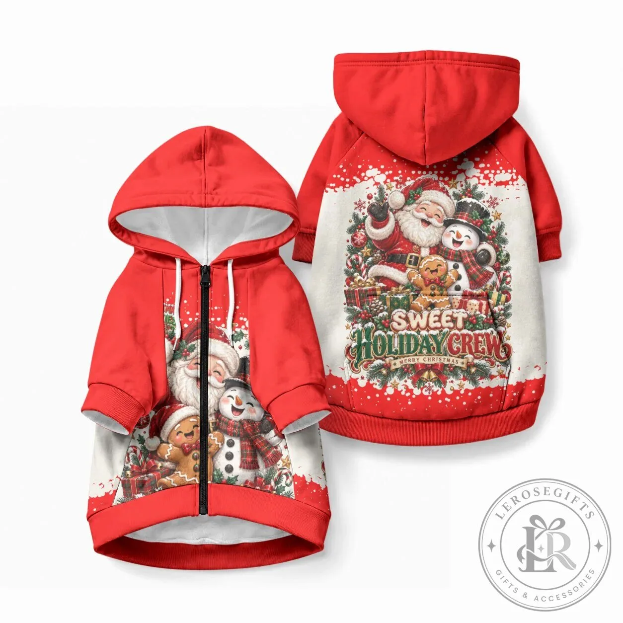Christmas Santa Snowman Gingerbread Holiday Pet Dog Hoodie Apparel 10 Christmas Santa Snowman Gingerbread Holiday Pet Dog Hoodie Apparel