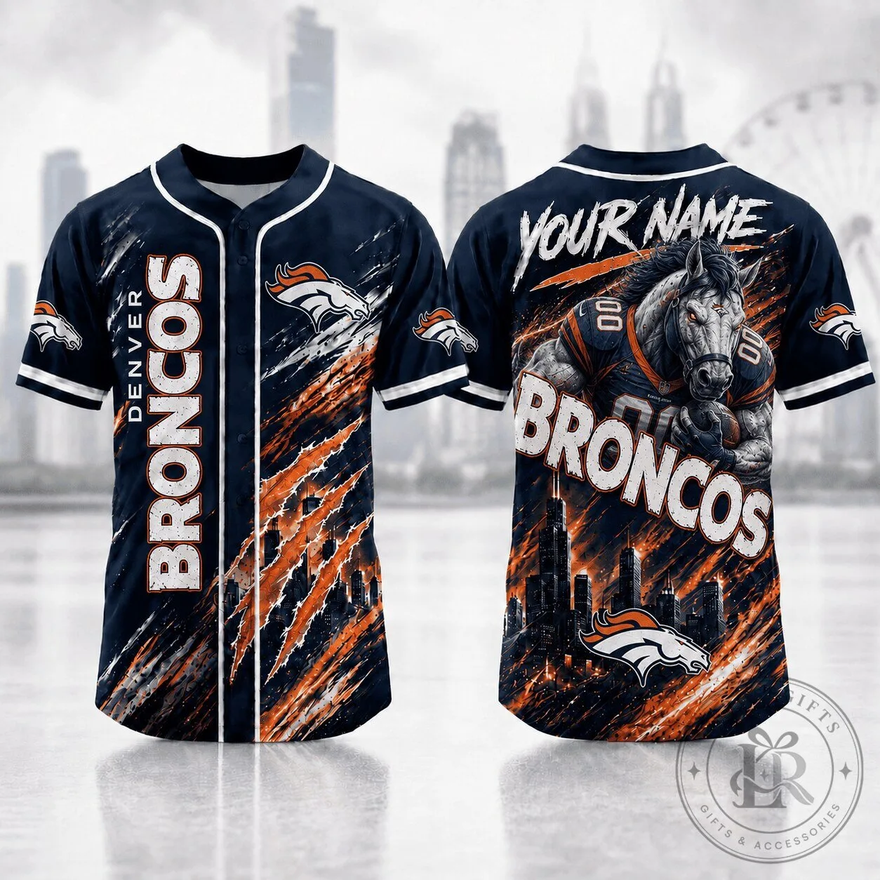 Denver Broncos Personalized Baseball Jersey for Football Fans