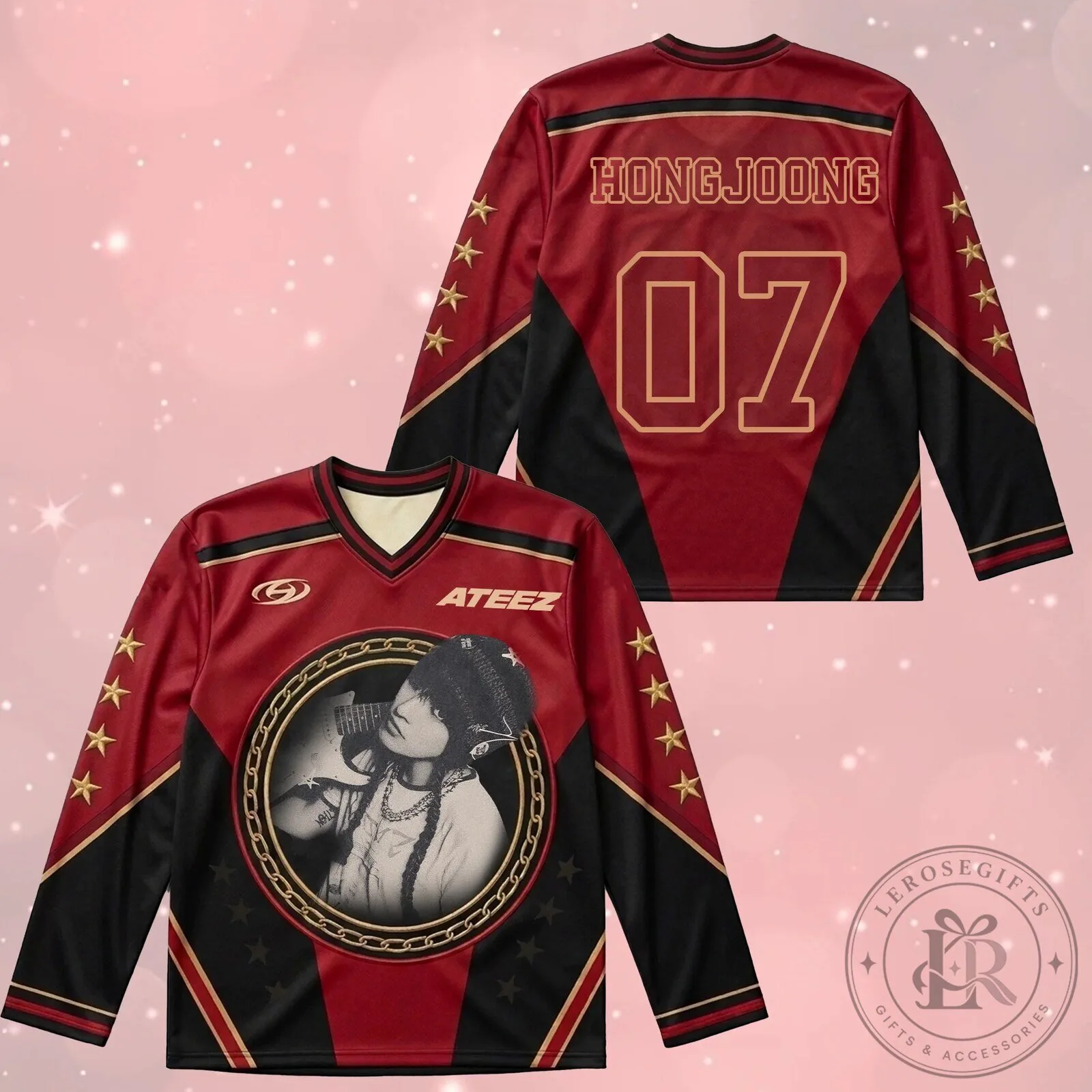 Ateez Hongjoong All To Zero Retro Concert Hockey Jersey for Fans 3 Ateez Hongjoong All To Zero Retro Concert Hockey Jersey for Fans