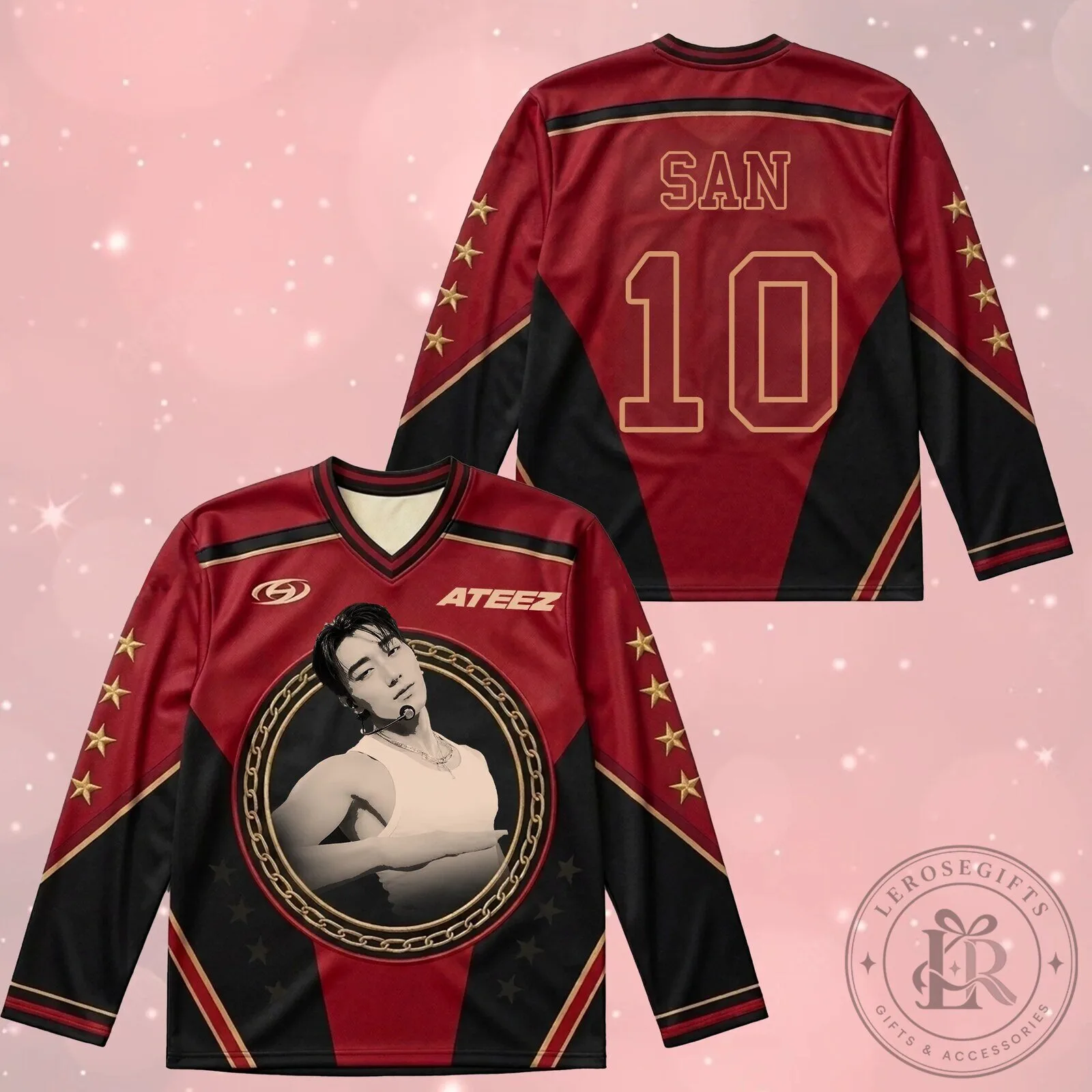 Ateez Hongjoong All To Zero Retro Concert Hockey Jersey for Fans 15 Ateez Hongjoong All To Zero Retro Concert Hockey Jersey for Fans