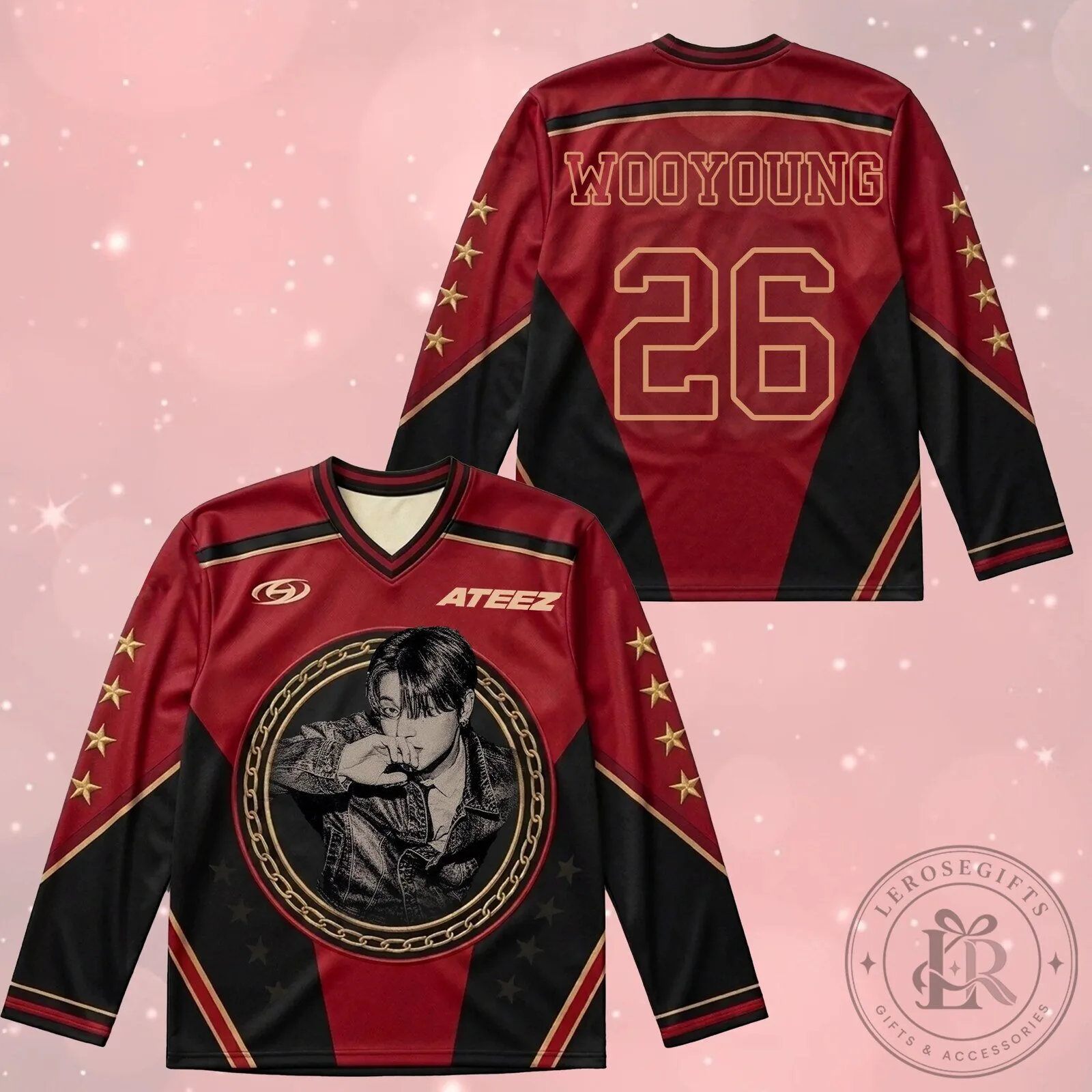 Ateez Hongjoong All To Zero Retro Concert Hockey Jersey for Fans 17 Ateez Hongjoong All To Zero Retro Concert Hockey Jersey for Fans