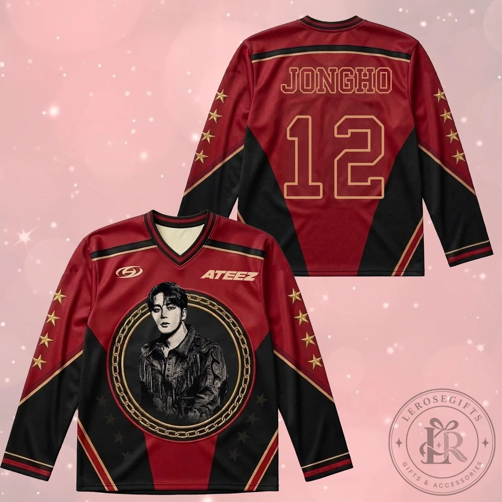 Ateez Hongjoong All To Zero Retro Concert Hockey Jersey for Fans 18 Ateez Hongjoong All To Zero Retro Concert Hockey Jersey for Fans