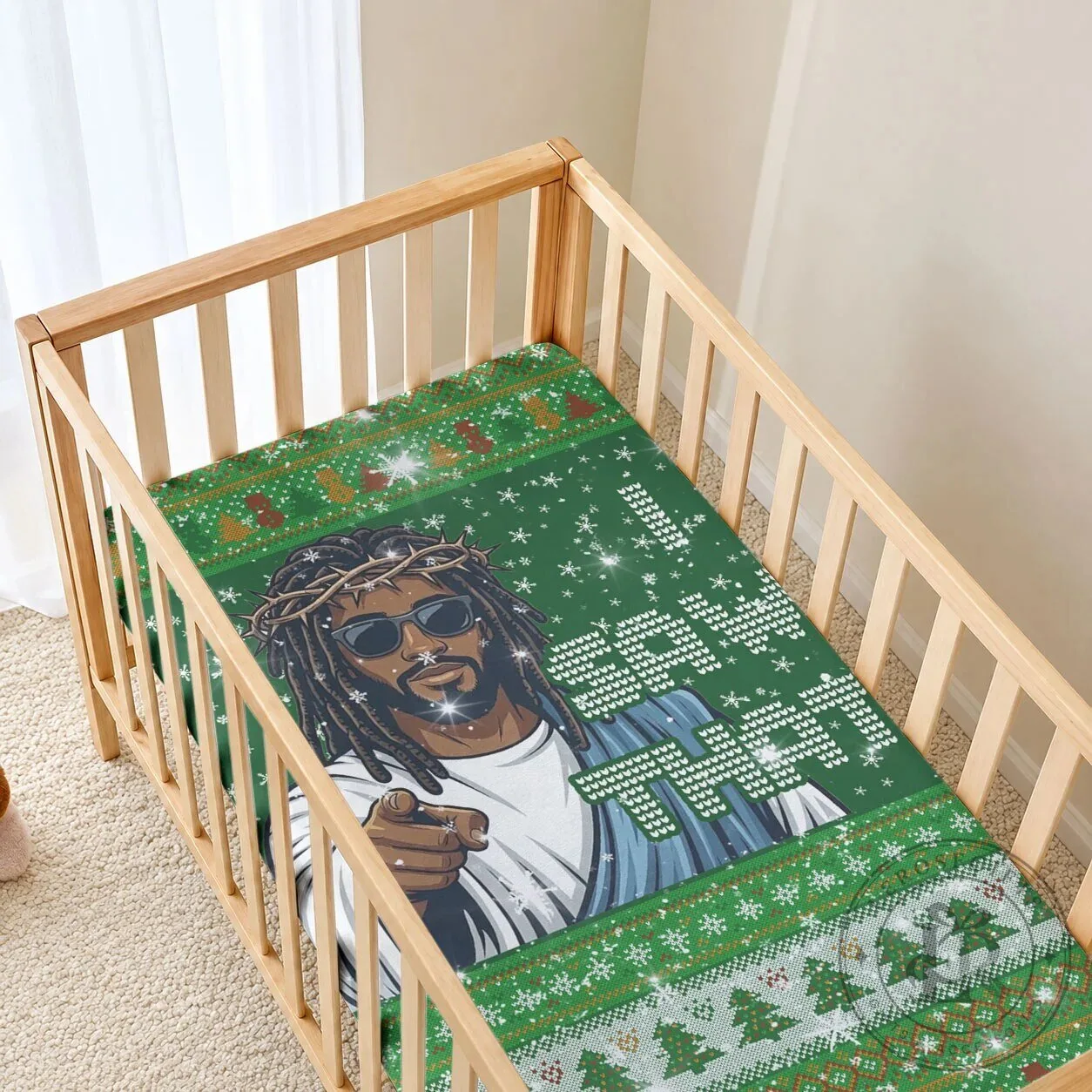 Black Jesus Merry Christmas Baby Fitted Sheet Religious Faith Holiday Bedding 4 Black Jesus Merry Christmas Baby Fitted Sheet Religious Faith Holiday Bedding