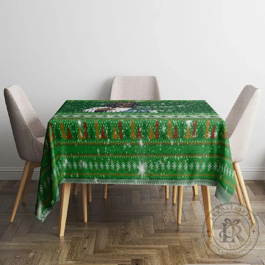 Black Jesus I Saw That Ugly Christmas Sweater Pattern Tablecloth 7 Black Jesus I Saw That Ugly Christmas Sweater Pattern Tablecloth