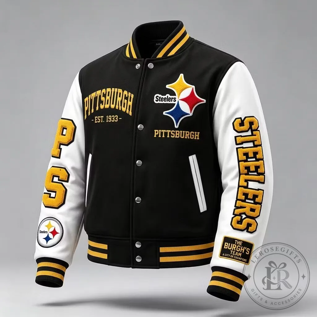 NFL Varsity Jacket for the Pittsburgh Steelers Football Team
