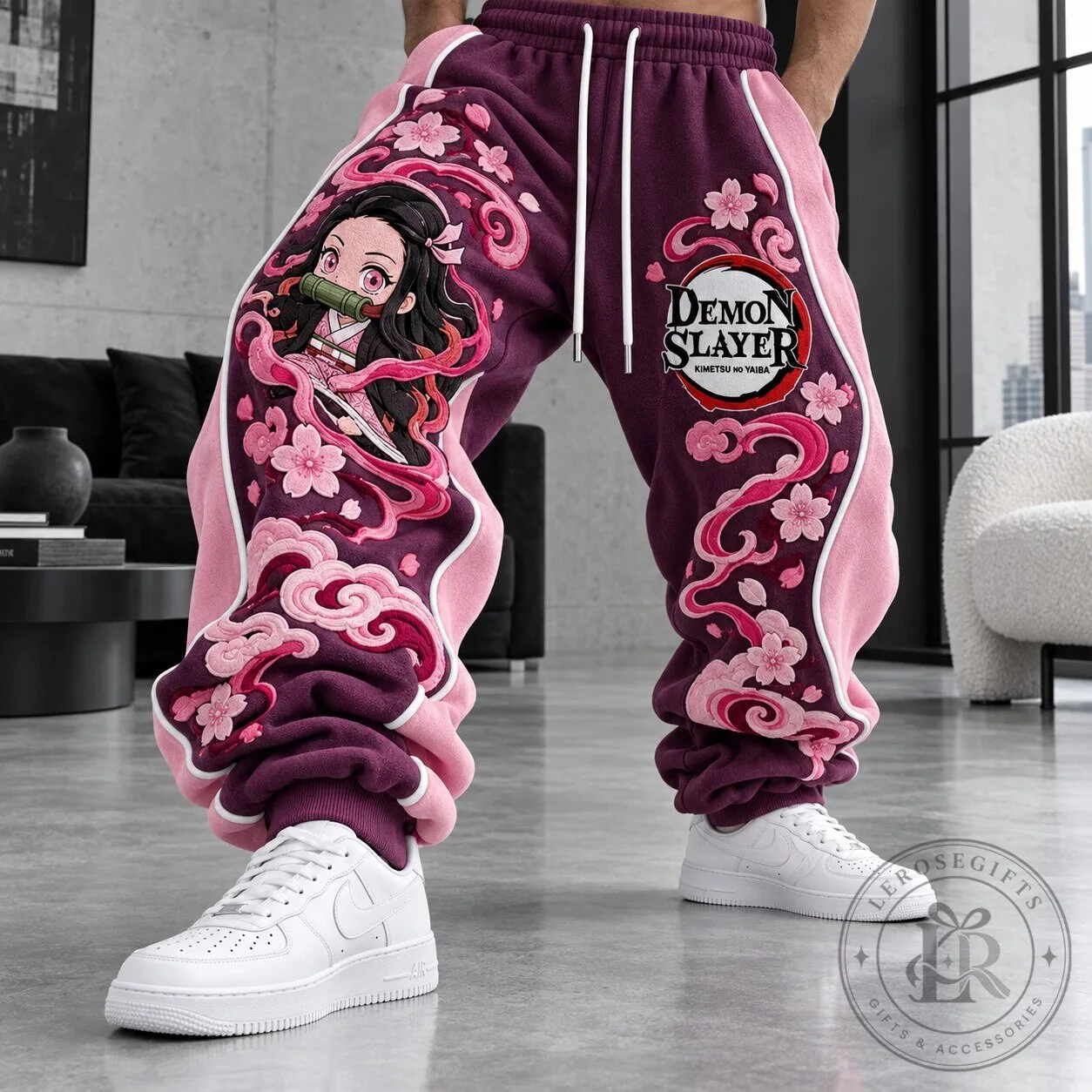 Demon Slayer Nezuko Kamado Anime Character Graphic Design Sweatpants
