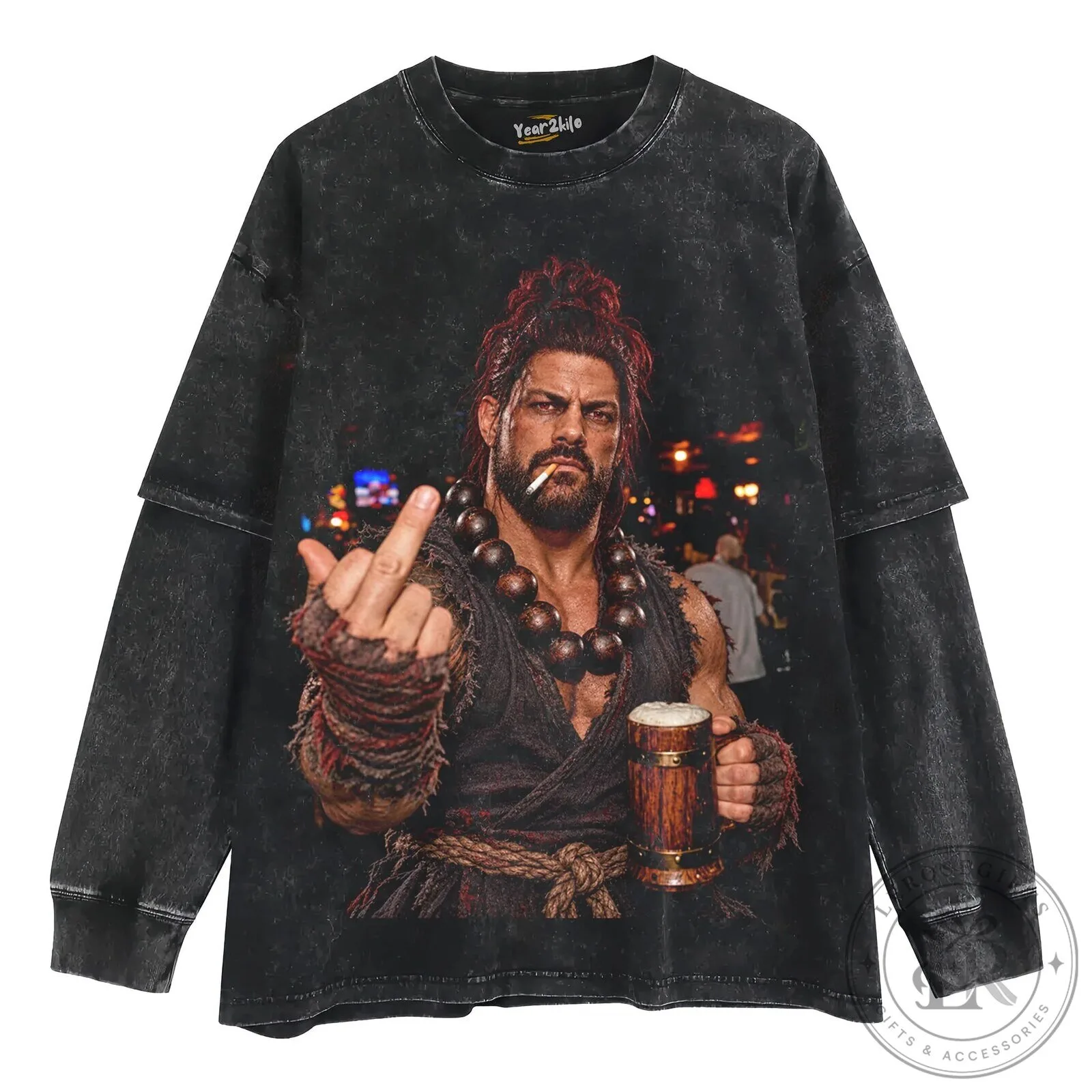 Street Fighter Akuma Roman Reigns Middle Finger Graphic T-Shirt 12 Street Fighter Akuma Roman Reigns Middle Finger Graphic T-Shirt