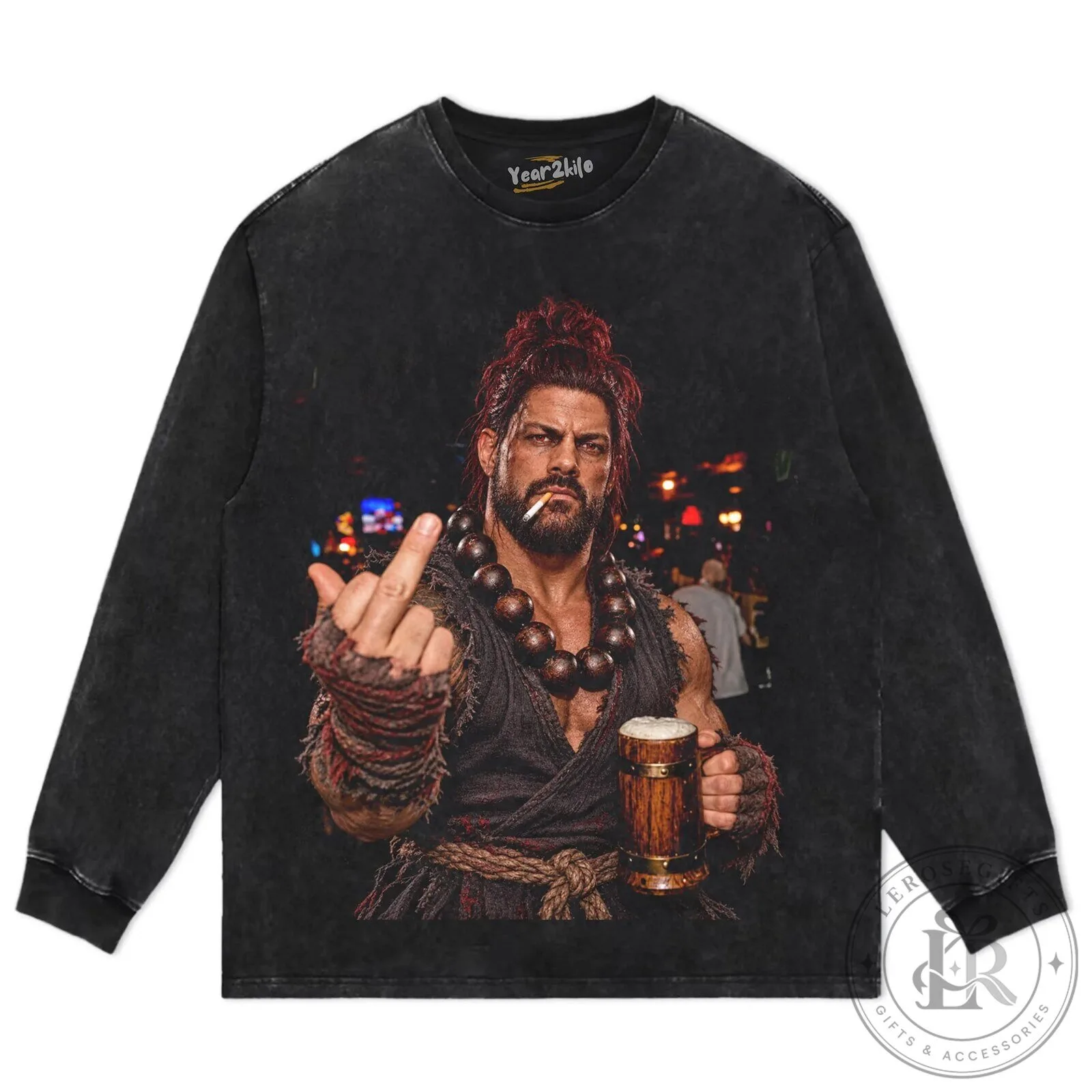 Street Fighter Akuma Roman Reigns Middle Finger Graphic T-Shirt 14 Street Fighter Akuma Roman Reigns Middle Finger Graphic T-Shirt