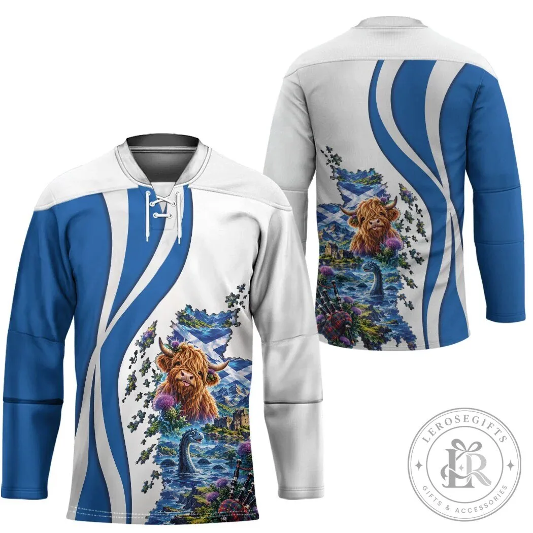 Scotland National Flag and Map Cultural Art Hockey Jersey 7 Scotland National Flag and Map Cultural Art Hockey Jersey
