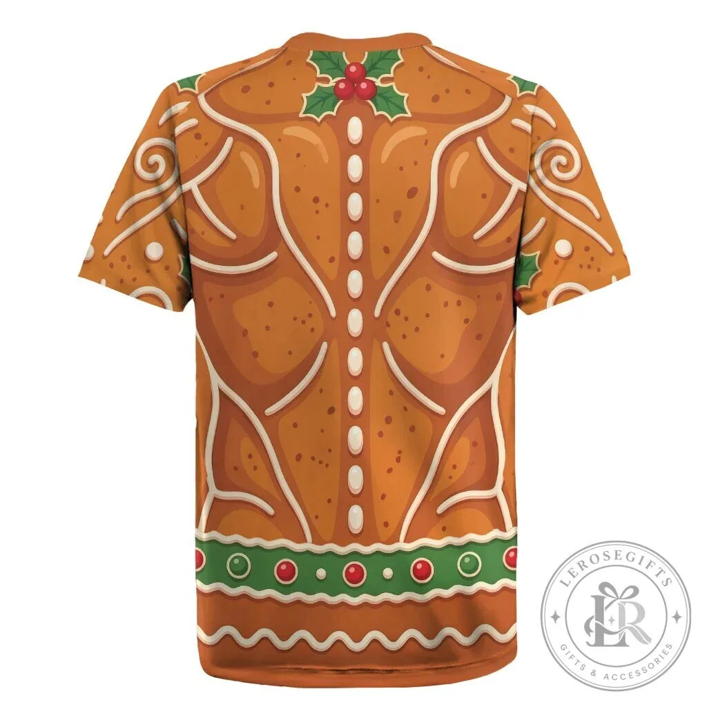 Funny Christmas Gingerbread Man Gains Bodybuilder Holiday Rugby Jersey 5 Funny Christmas Gingerbread Man Gains Bodybuilder Holiday Rugby Jersey