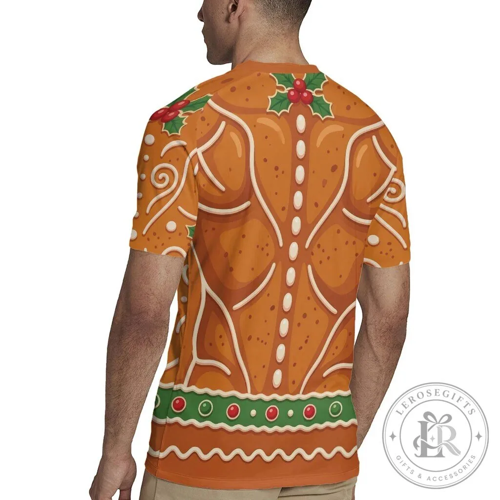 Funny Christmas Gingerbread Man Gains Bodybuilder Holiday Rugby Jersey 7 Funny Christmas Gingerbread Man Gains Bodybuilder Holiday Rugby Jersey