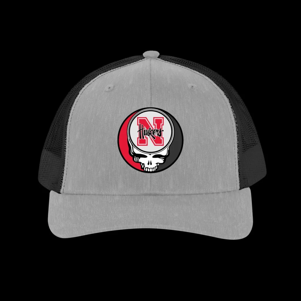 Nebraska Cornhuskers Steal Your Face Grateful Dead Skull Trucker Hat Nebraska Cornhuskers Steal Your Face Grateful Dead Skull Trucker Hat
